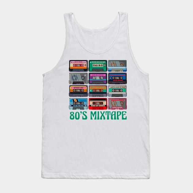 80S MIXTAPE CASSETTE COLLECTION Tank Top by DopamIneArt